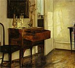Carl Vilhelm Holsoe Famous Paintings - Sollys I Stuen